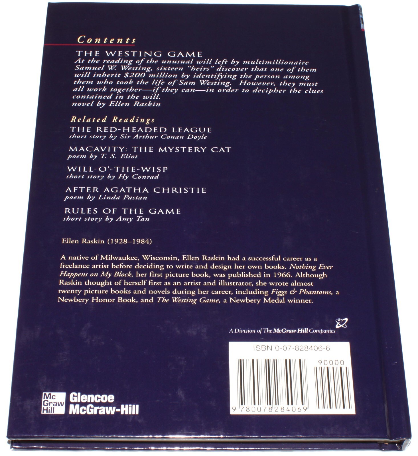 The Westing Game with Related Readings Glencoe Literature Library Hardcover 2002