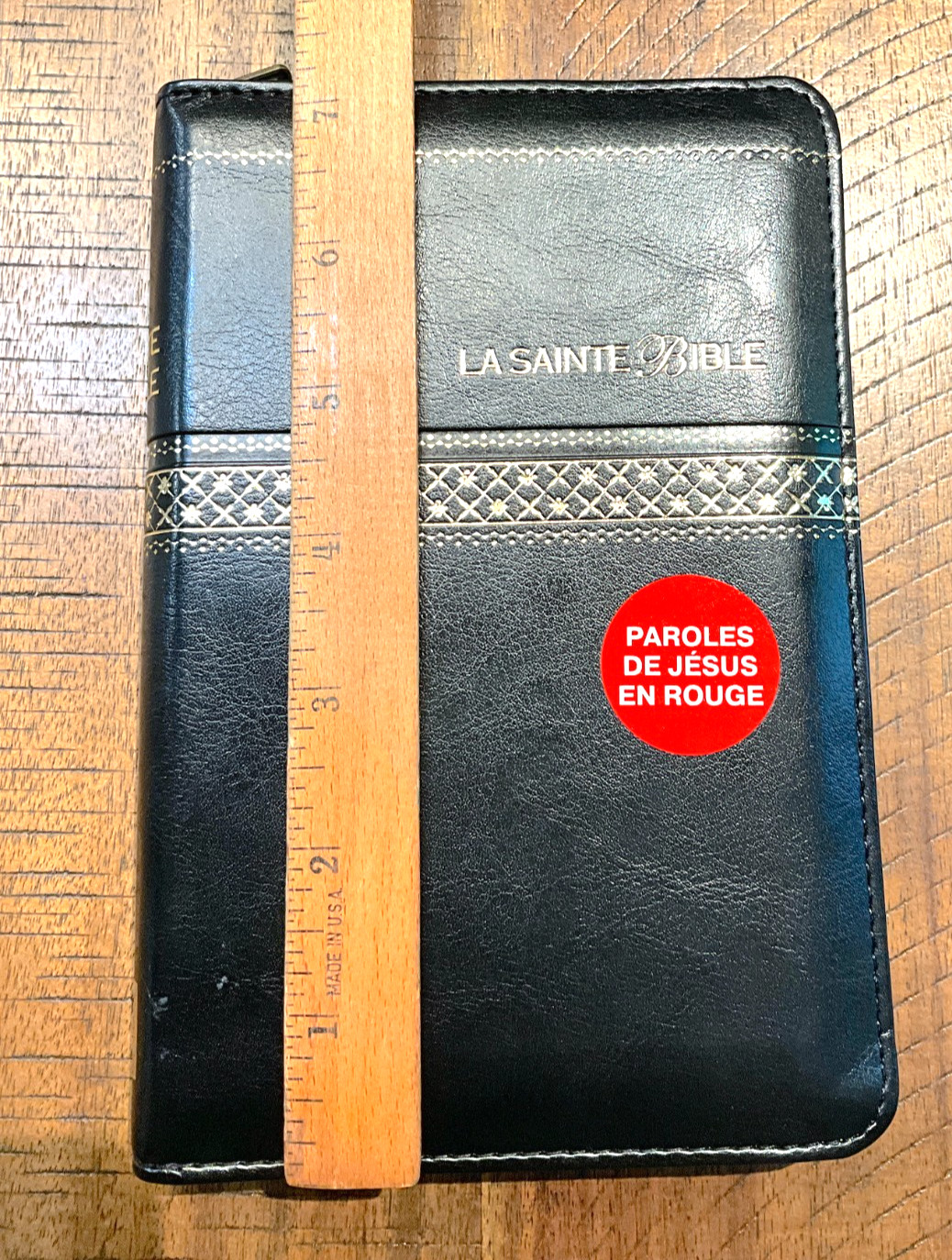 French Bible, La Sainte Bible – Segond 1910 Black Im Leather Zipper Red Letter