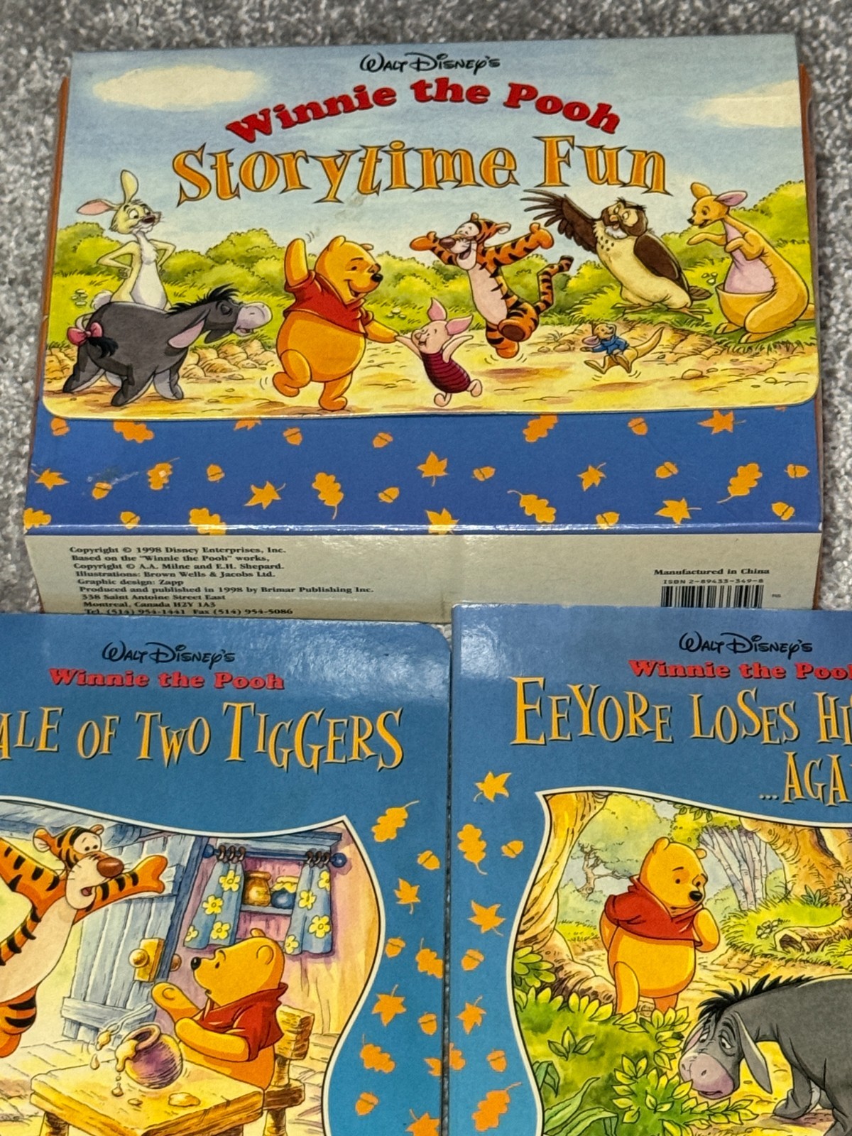 1998 Winnie the Pooh Storytime Fun 4 Board Book Box Set Hardcover