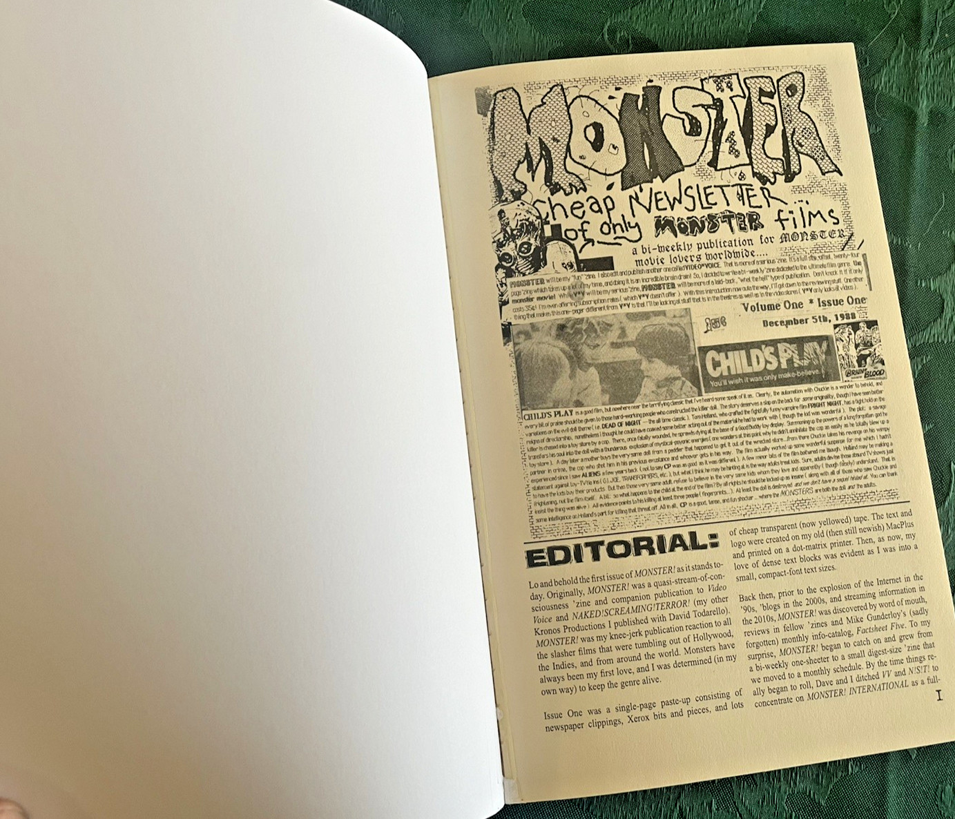 Monster! Issue 1 2014 Obscure Horror Fantasy Fanzine Reviews Columns 47 Pages