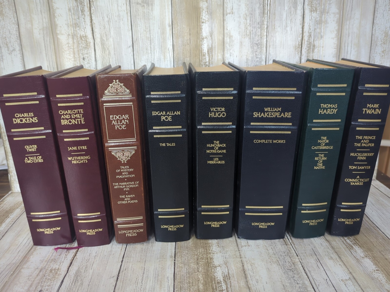 8 Longmeadow Press Bonded Leather Books – all the classics in great condition