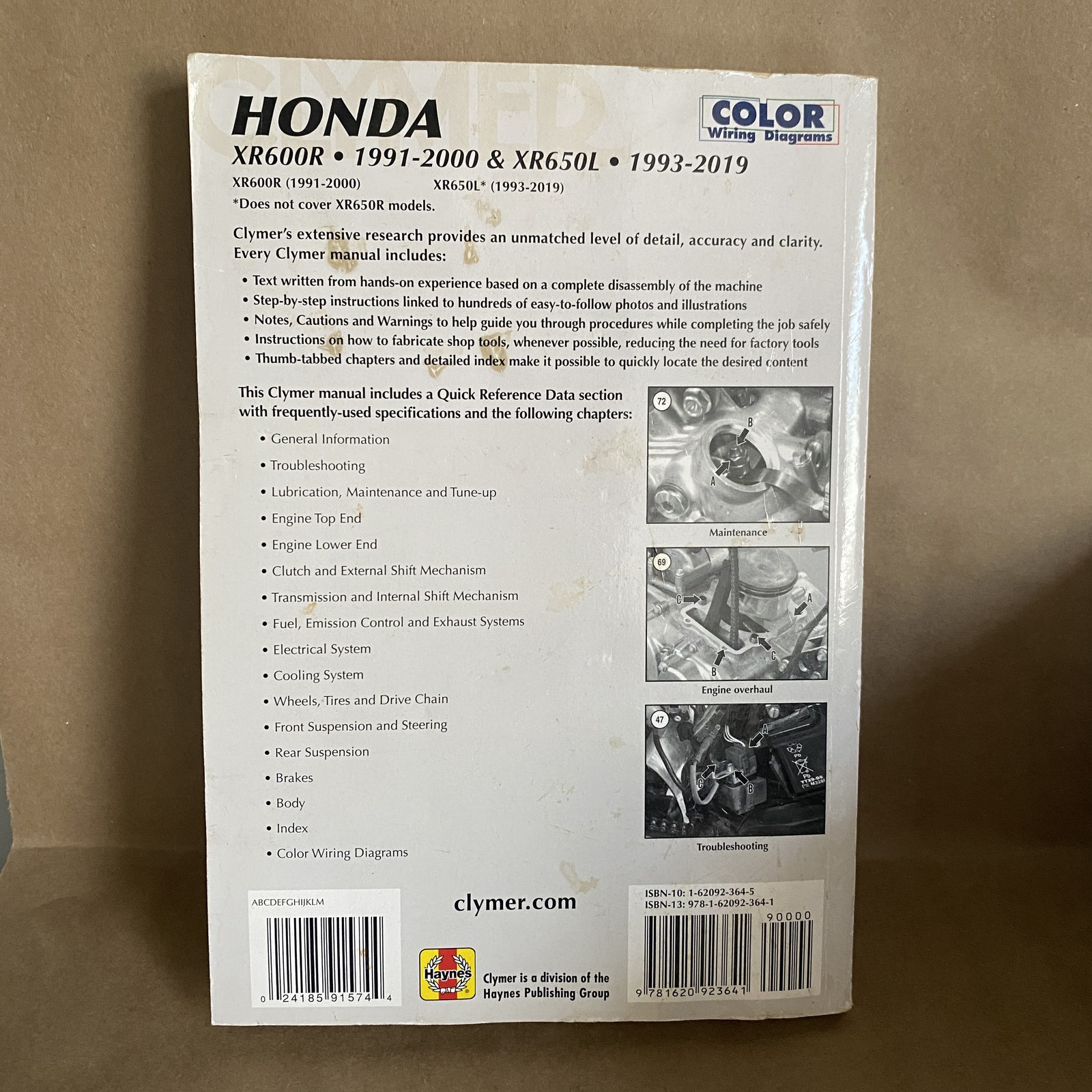 Clymer Manuals Honda XR600R XR650L Maintenance Repair Troubleshooting M221
