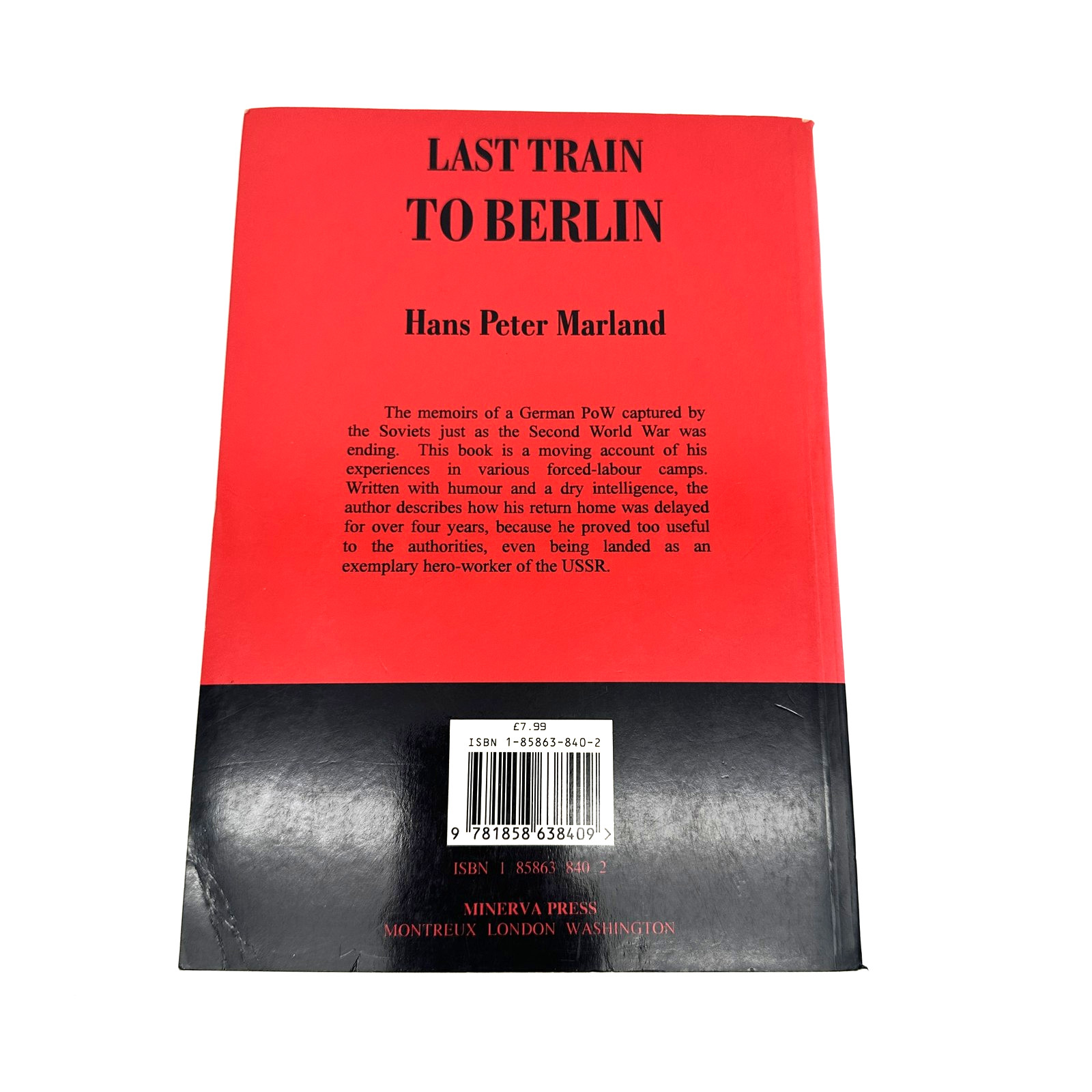 SIGNED Last Train to Berlin Hans Peter Marland WWII German POW Memoir