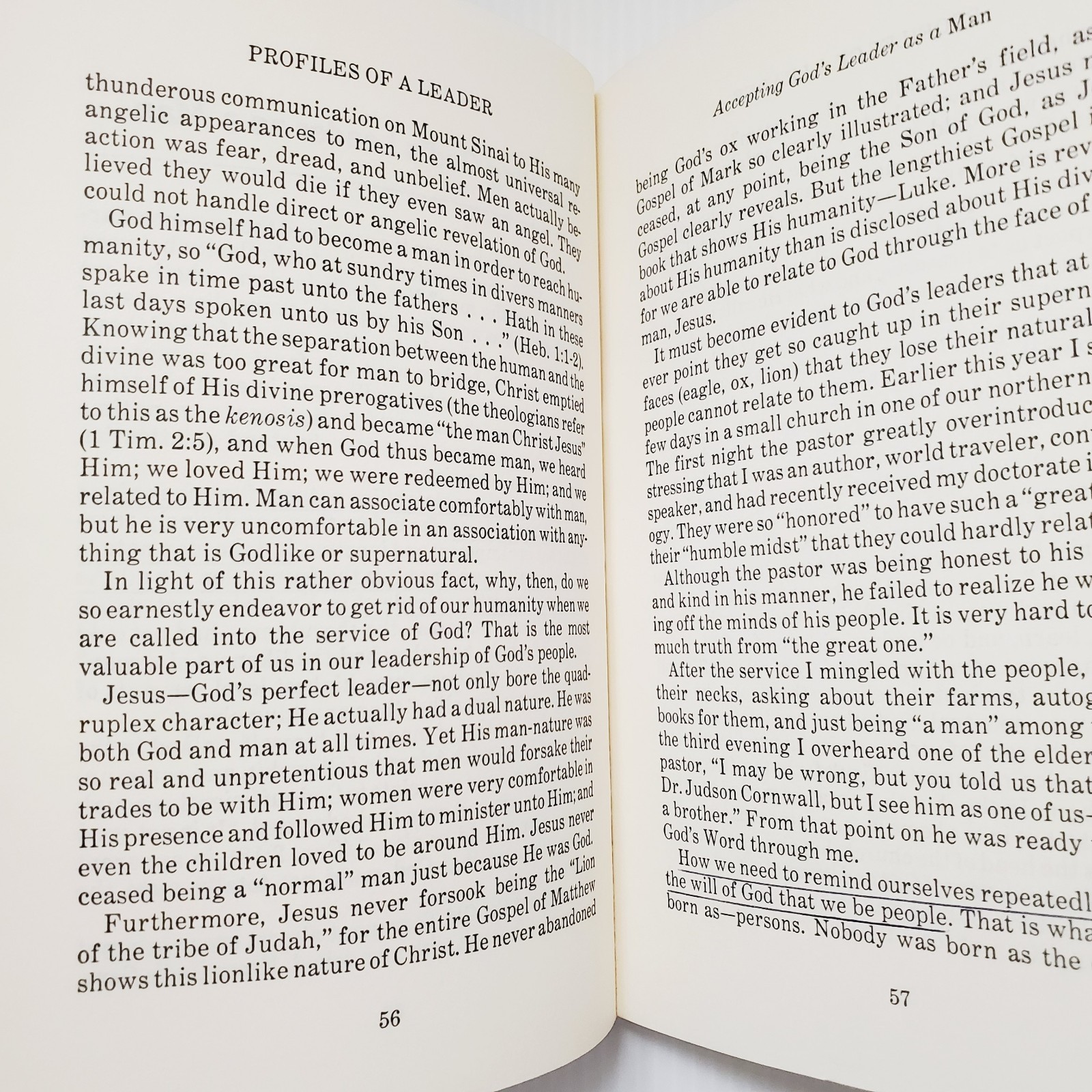 Profiles of a Leader Book Cornwall 1980 Vintage Christian Leadership Self-Help