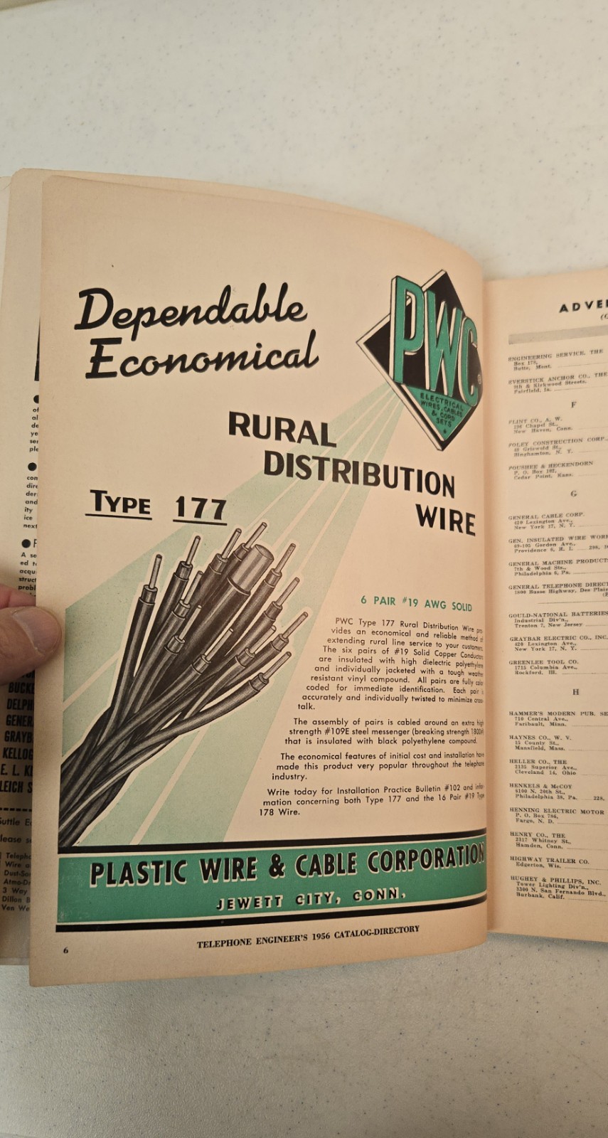 1956 Telephone Engineers Catalog – Directory of Industry Suppliers – 306 Pages
