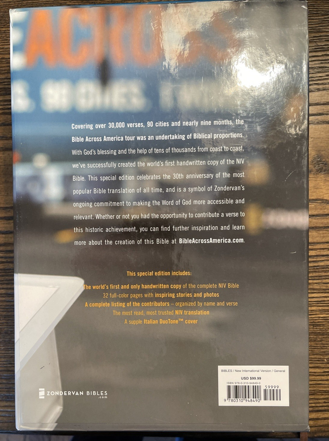 NIV Bible Across America by Zondervan Staff (2009, Leather) Very Good