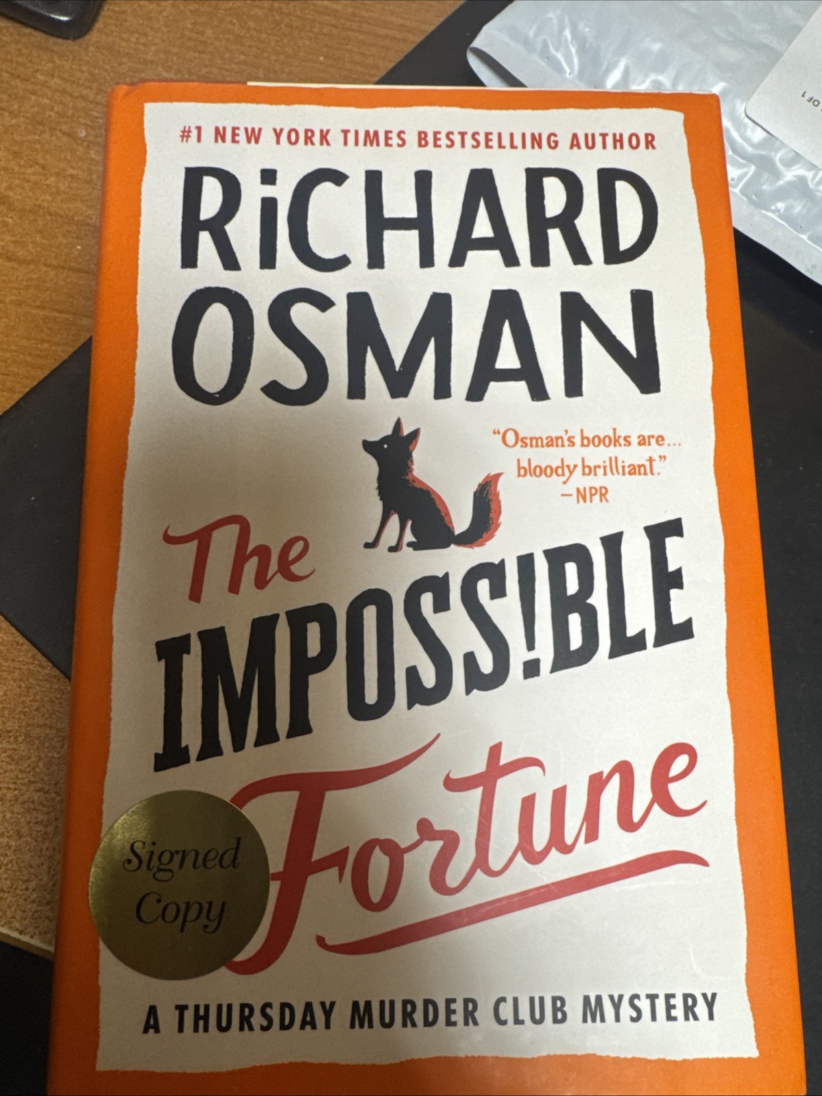 THE IMPOSSIBLE FORTUNE by Richard Osman SIGNED 1st USA EDITION 2025 EXCELLENT