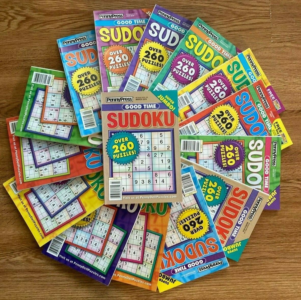 Lot of 6 Penny Press Good Time Sudoku Puzzle Books *Unsorted* 260+ Puzzles/Book