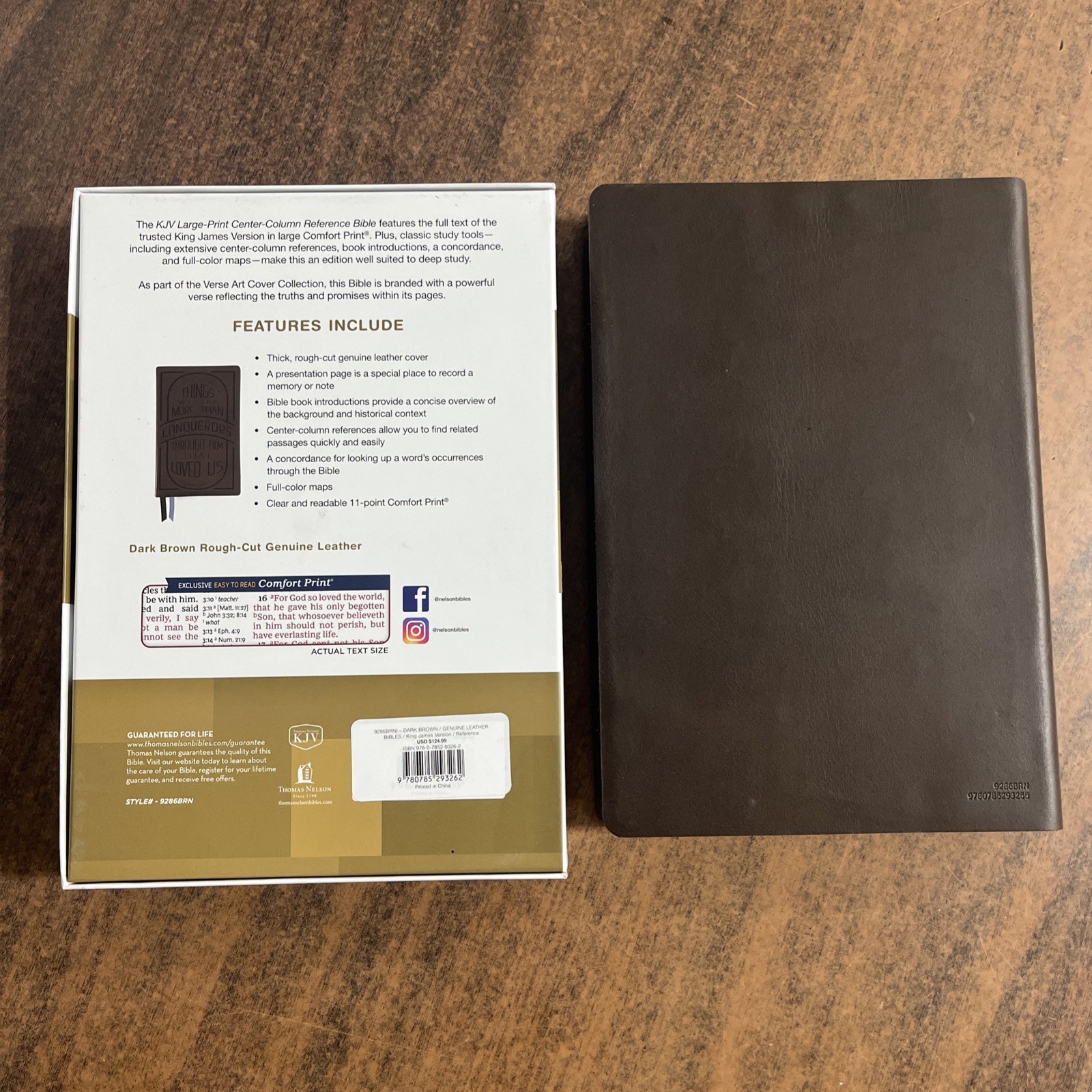 KJV Large Print Center Reference Bible Thumb Indexed Genuine Leather $125 Retail