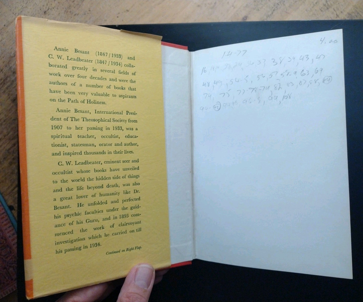 Talks on THE PATH OF OCCULTISM. Volume 1. Annie Besant, C.W. Leadbeater. 1971