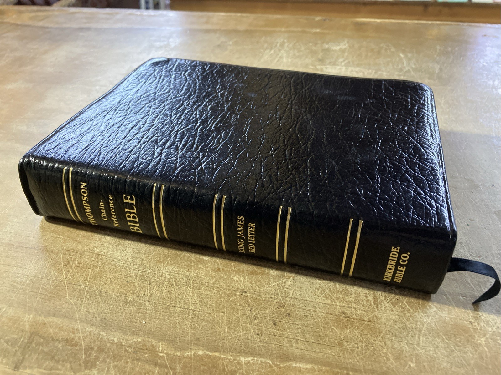 Rare 1988 Kirkbride Thompson Chain-Reference Bible KJV Handy Sz Genuine Leather