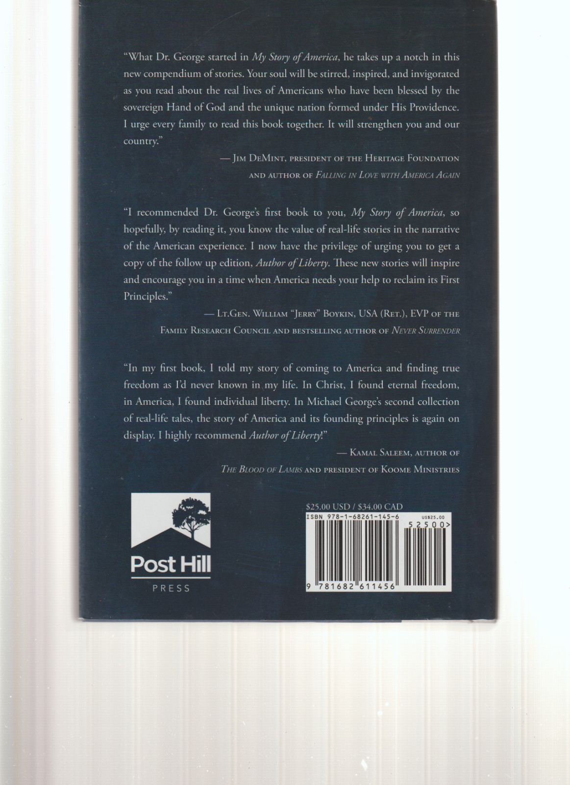 Author Of Liberty My Story Of America HB/DJ Post Hill 2016 Dr Michael T George