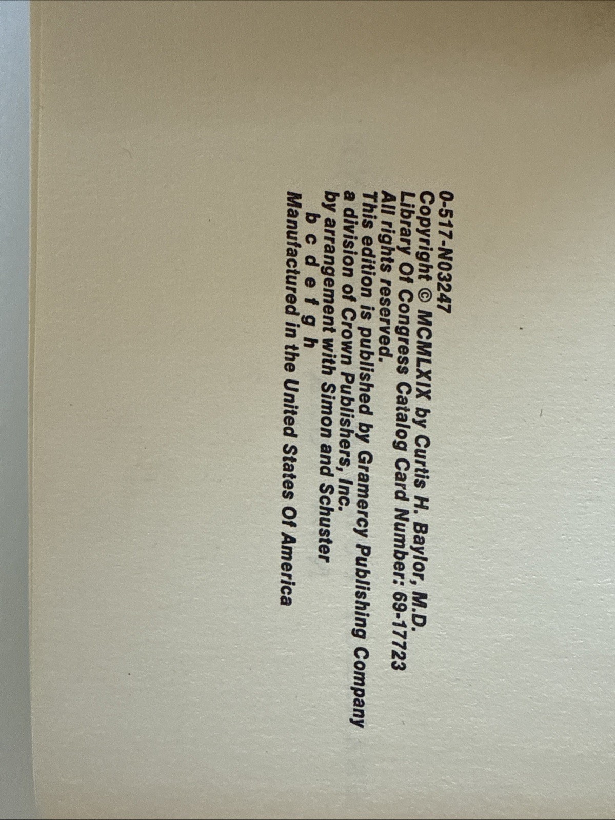 1969 COMMON SENSE MEDICINE By Curtis H. Baylor HB