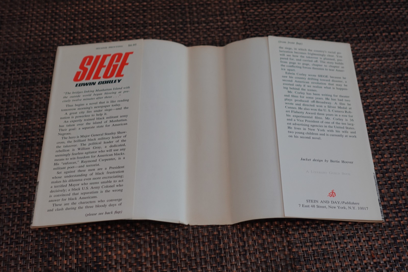 Siege by Edwin Corley (1969 Hardcover Book) 2nd Printing VG/EX CONDITION