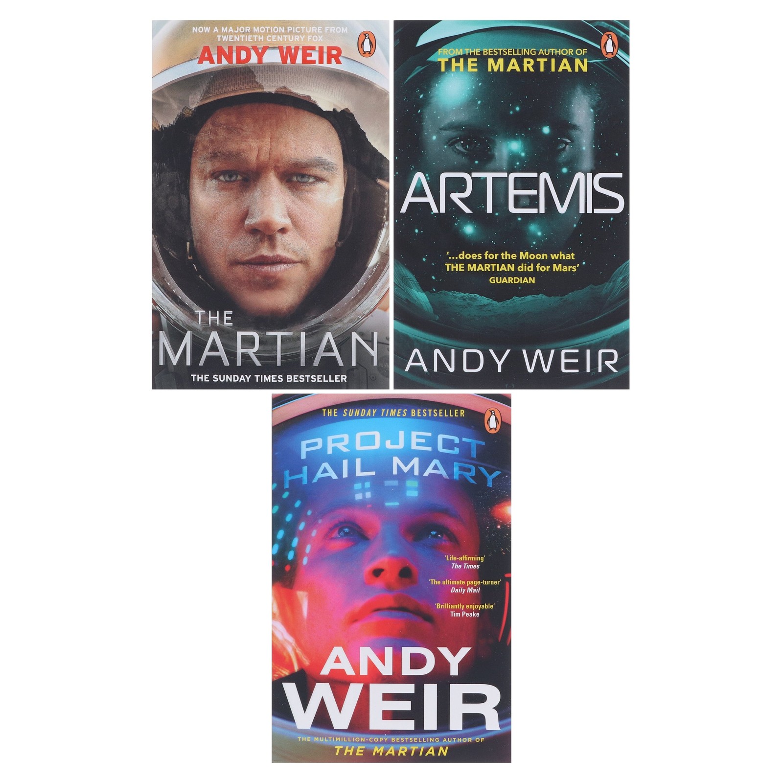 Andy Weir (The Martian, Artemis & Project Hail Mary) 3 Books Set-Fiction-PB
