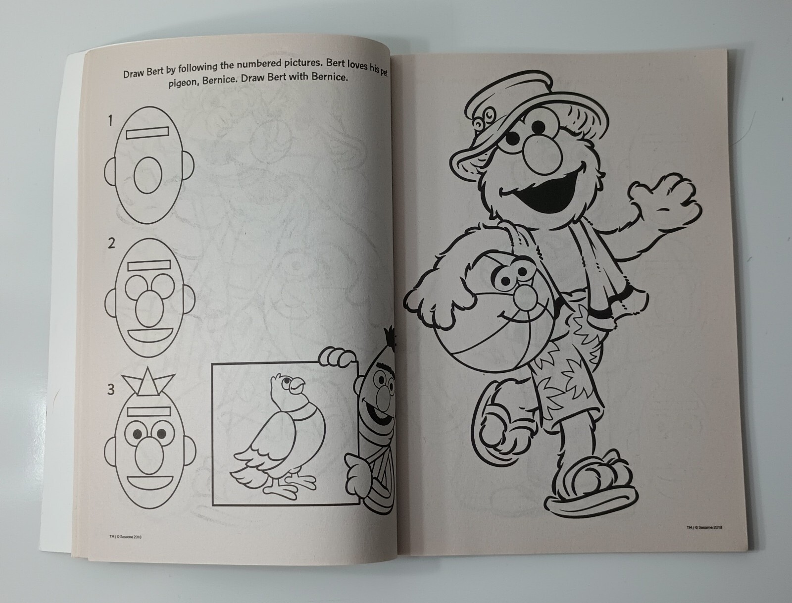 Sesame Street 123 Play With Me Jumbo Coloring Activity Book 2 Pages Used 2018