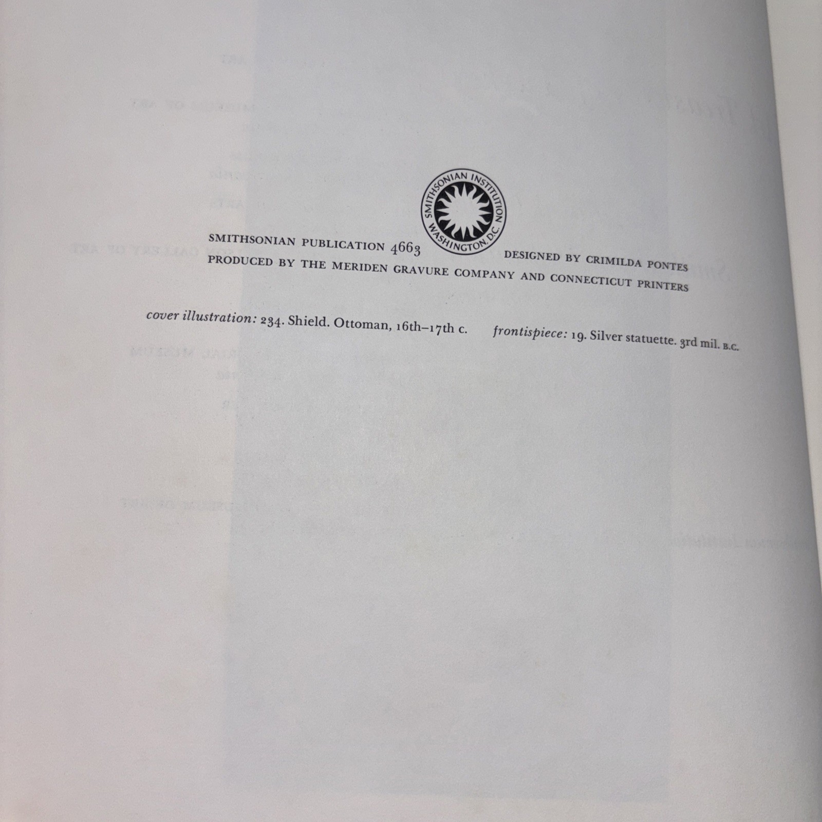 ART TREASURES OF TURKEY Circulated by the Smithsonian Institution 1966 Washingto