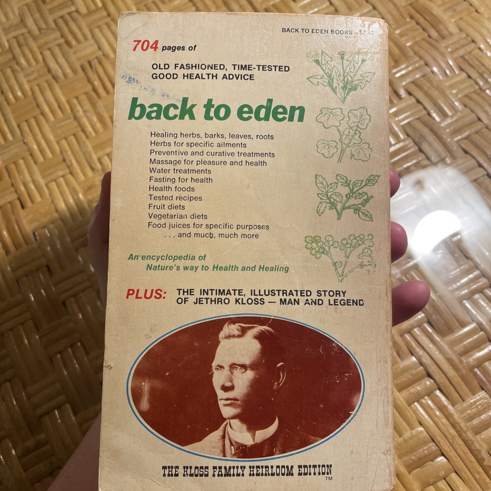 Back to Eden by Jethro Kloss – Vintage Paperback Herbal Medicine Guide 704 Pages