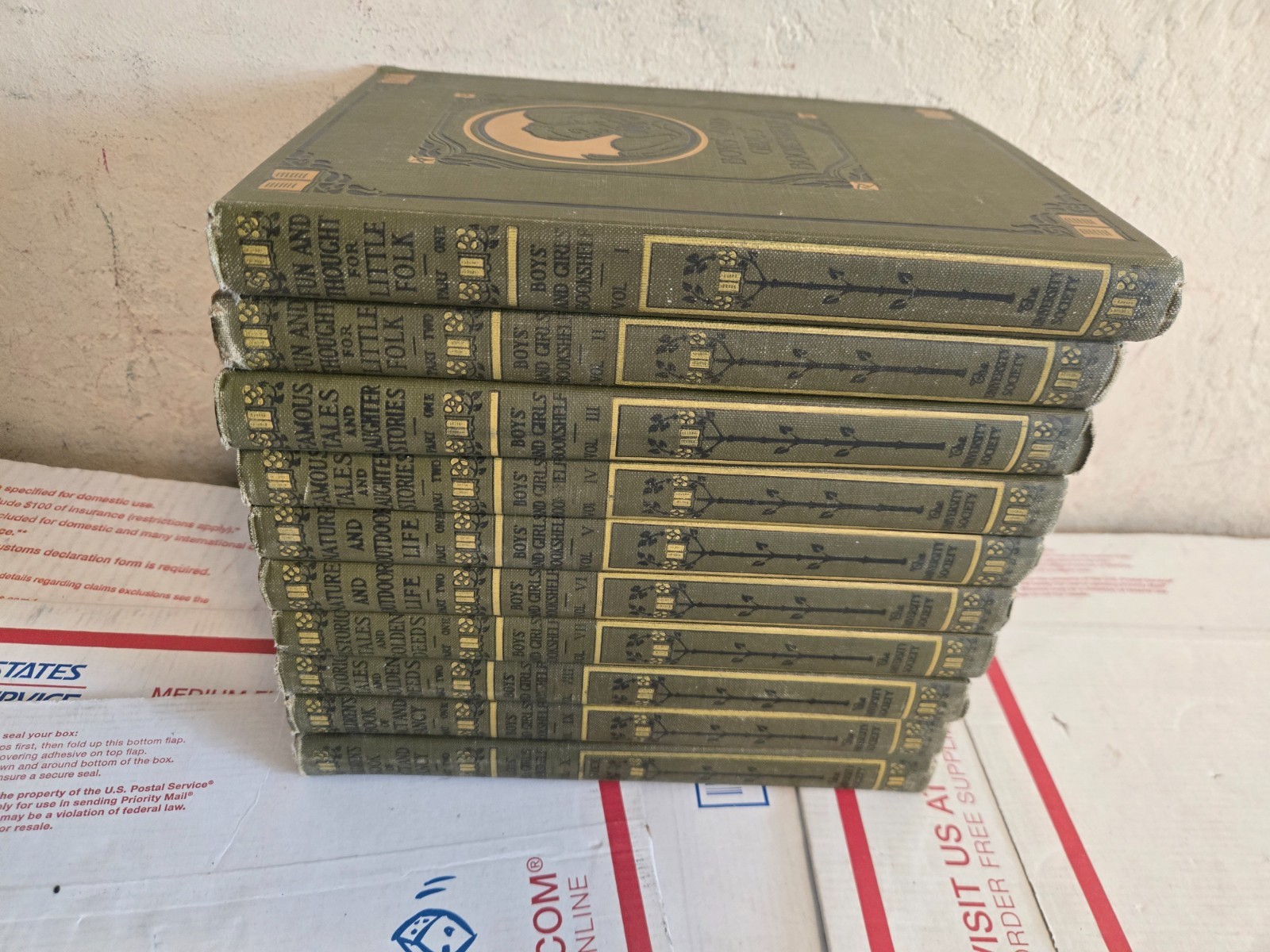 Lot of 10 Boys and Girls Bookshelf books Vol I-X 1910s