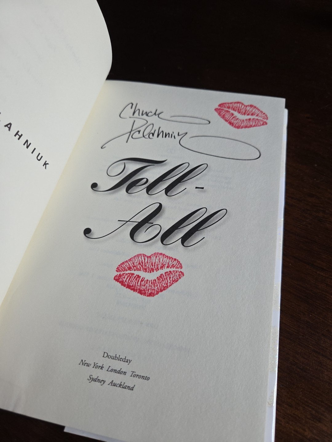 Signed Chuck Palahniuk 2010 First Edition Of Tell-All
