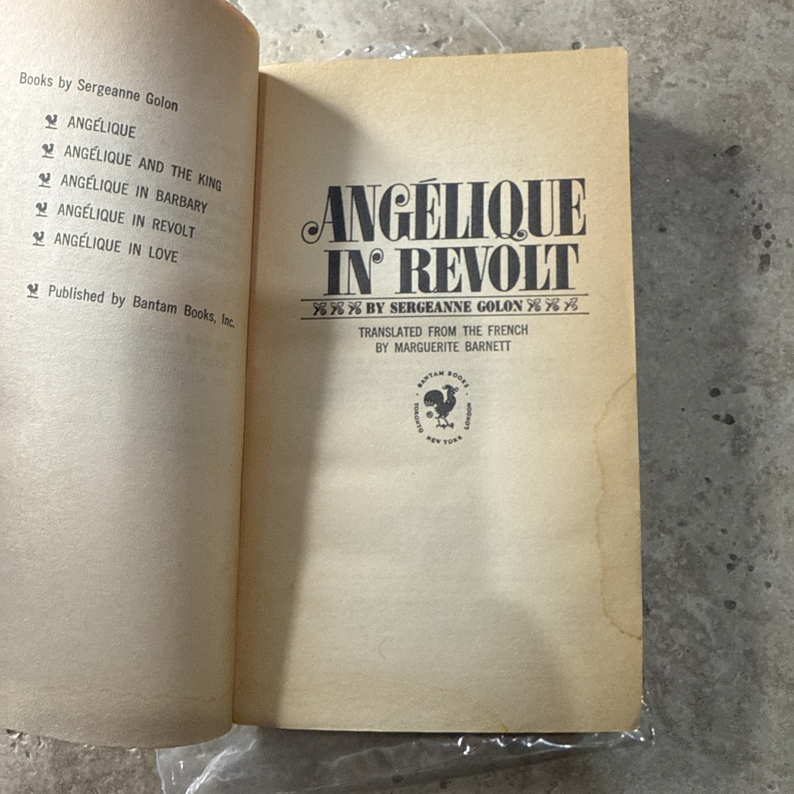 Sergeanne Golon Angelique In Revolt Paperback Book 1966 #4