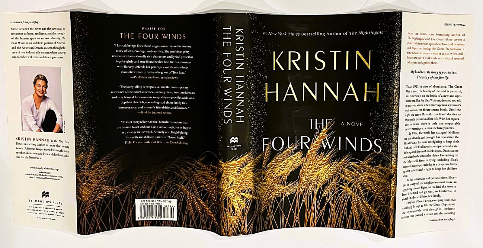 The Four Winds Kristin Hannah SIGNED Autographed True First Edition Hardcover DJ