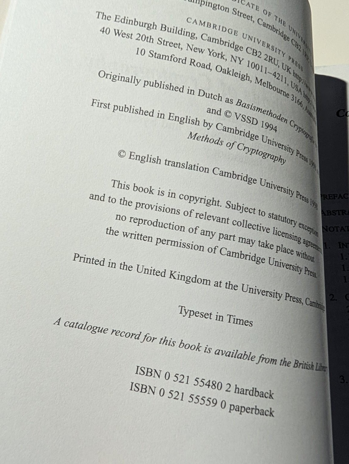Basic Methods of Cryptography Jan C. A. van der Lubbe 1998 Cambridge University