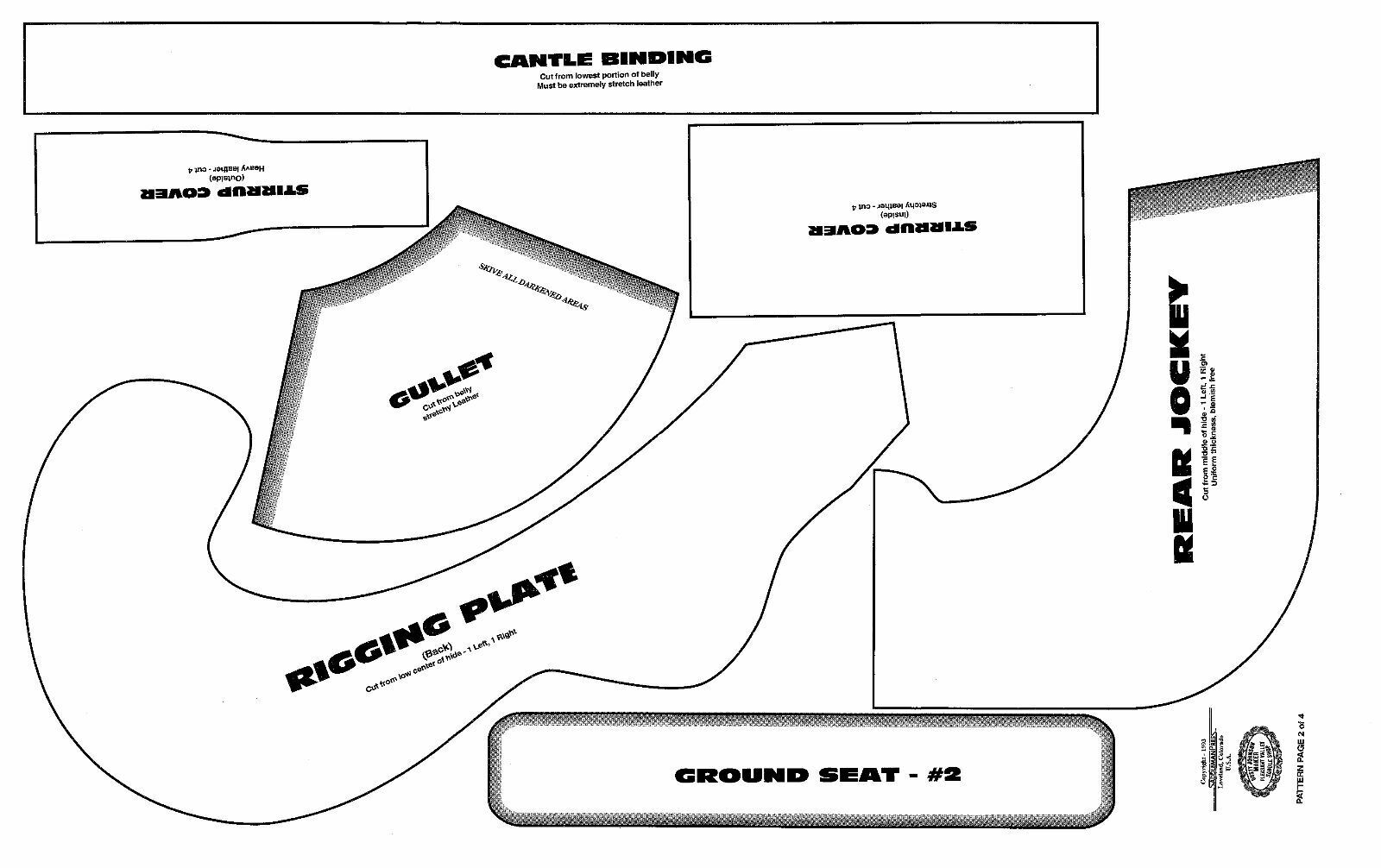 Saddlemaking Patterns – Full Size, Various Styles