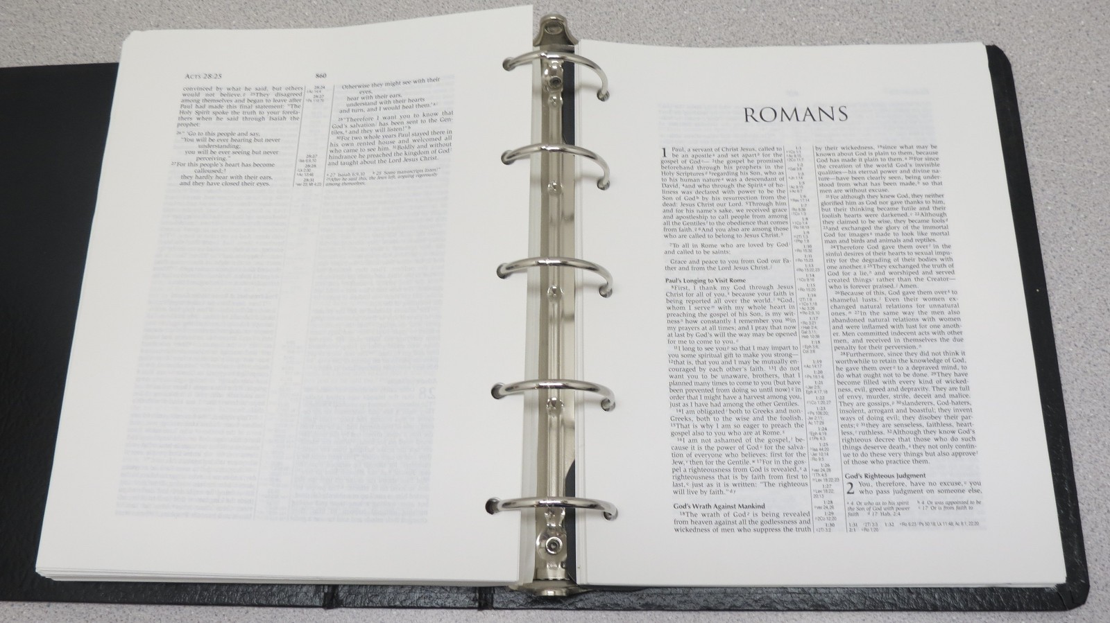 Holy Bible Wide Margin Looseleaf Reference Edition NIV 3-Ring Binder Hendrickson