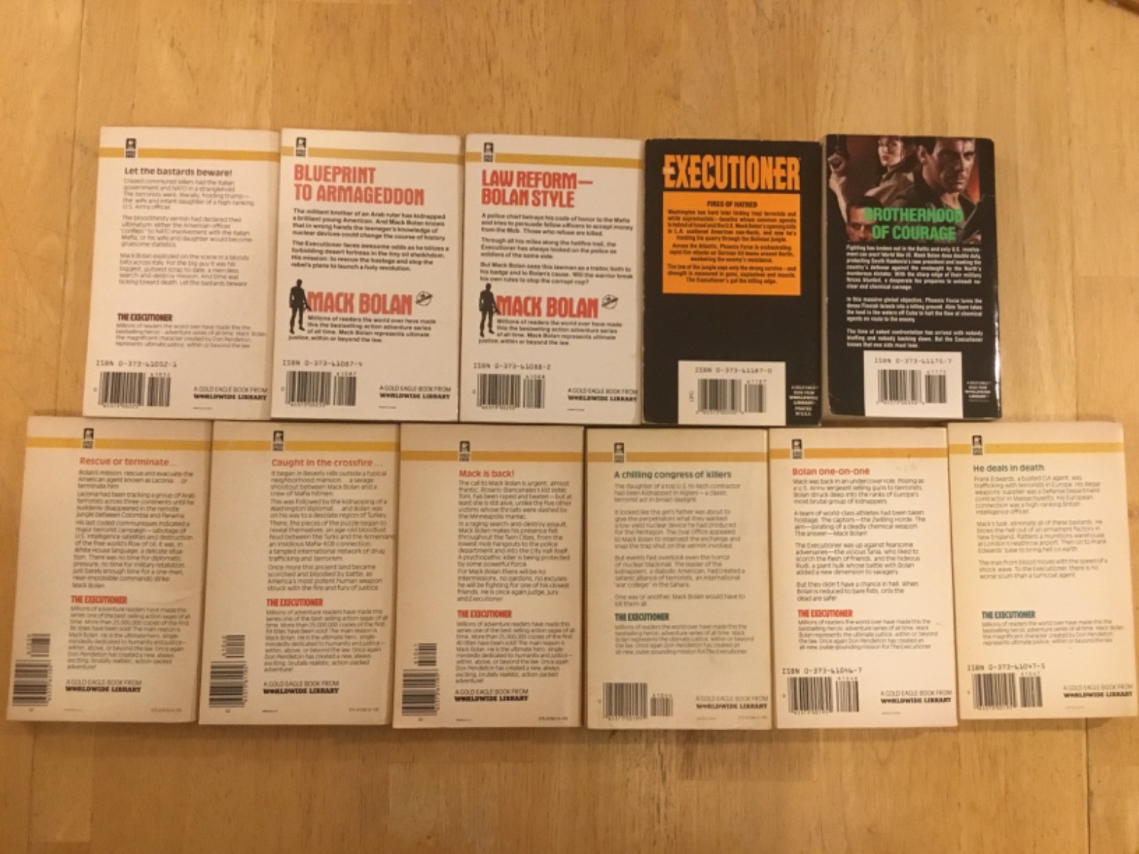 Don Pendleton Lot Of 11 Paperbacks, “The Executioner”, Action, Adventure dp1