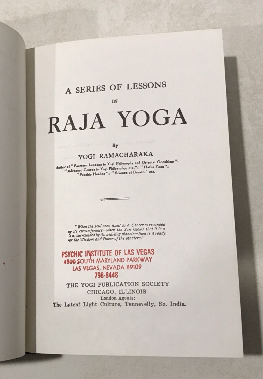 Raja Yoga or Mental Development Yogi Ramacharaka 1934 Hardcover Occultism Lesson