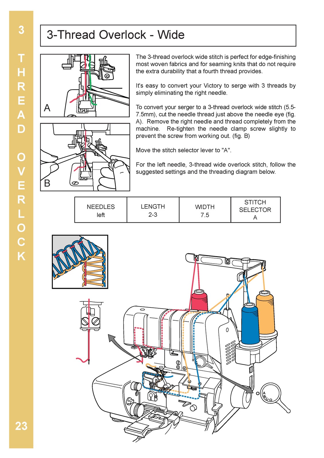 BABY LOCK Victory BLS3 Serger Instruction Manual – WIRE BOUND – TOUGH COVERS