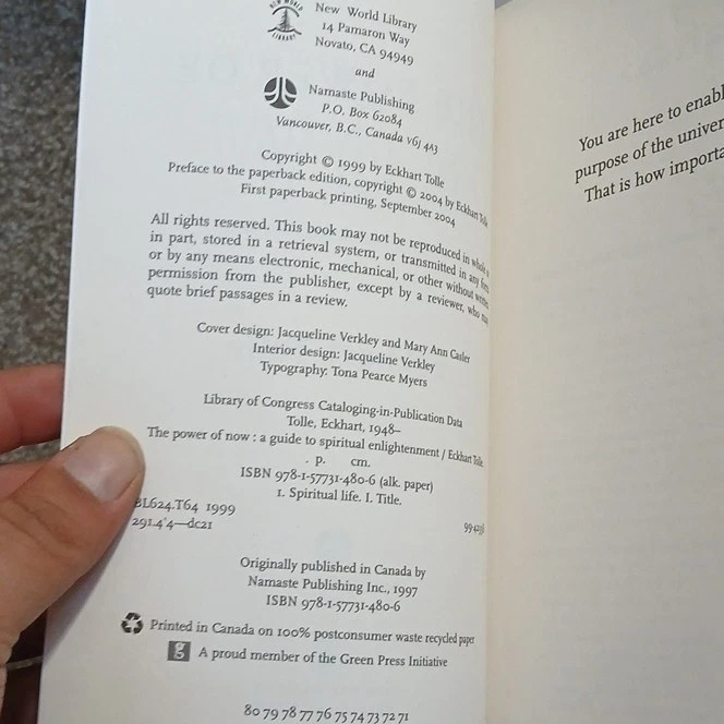 The Power of Now Eckhart Tolle Paperback New World Library Spirituality Guide