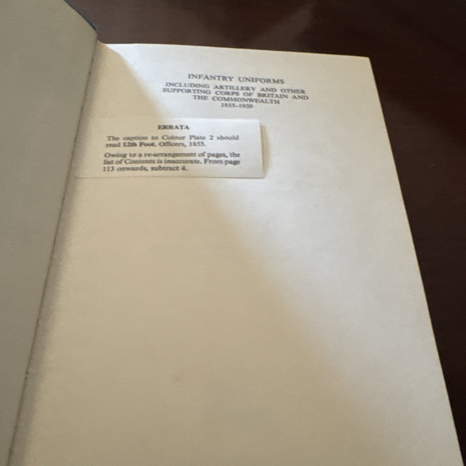 Infantry Uniforms, Book Two – A Blandford Encyclopaedia in Colour