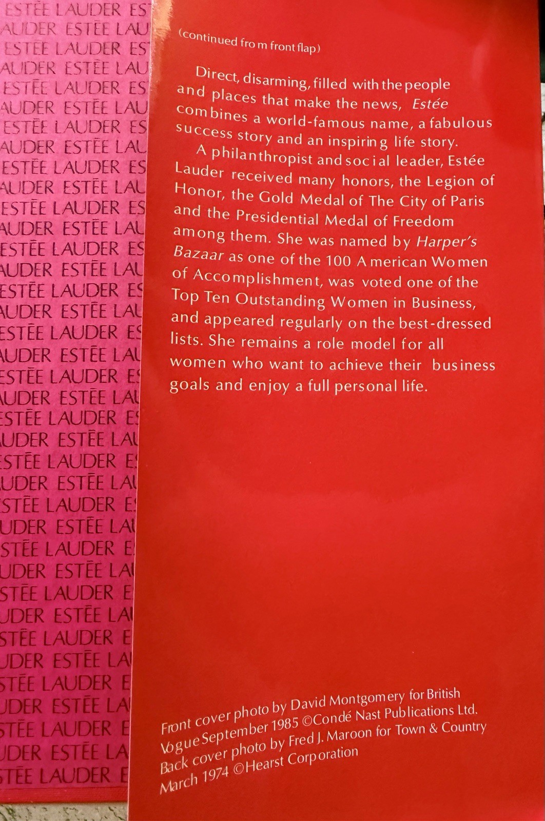 Estée A Success Story by Estée Lauder 1985 2nd Printing Hardcover Dust Jacket