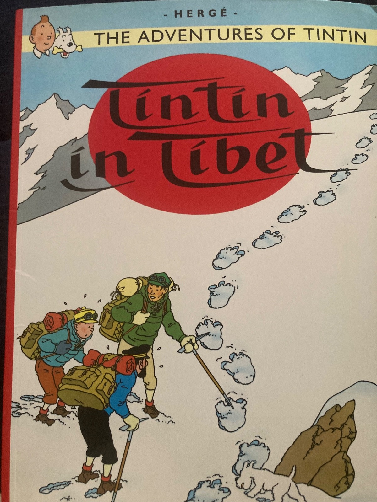 Tintin in Tibet, Paperback by Herge, first US edition-April 1975