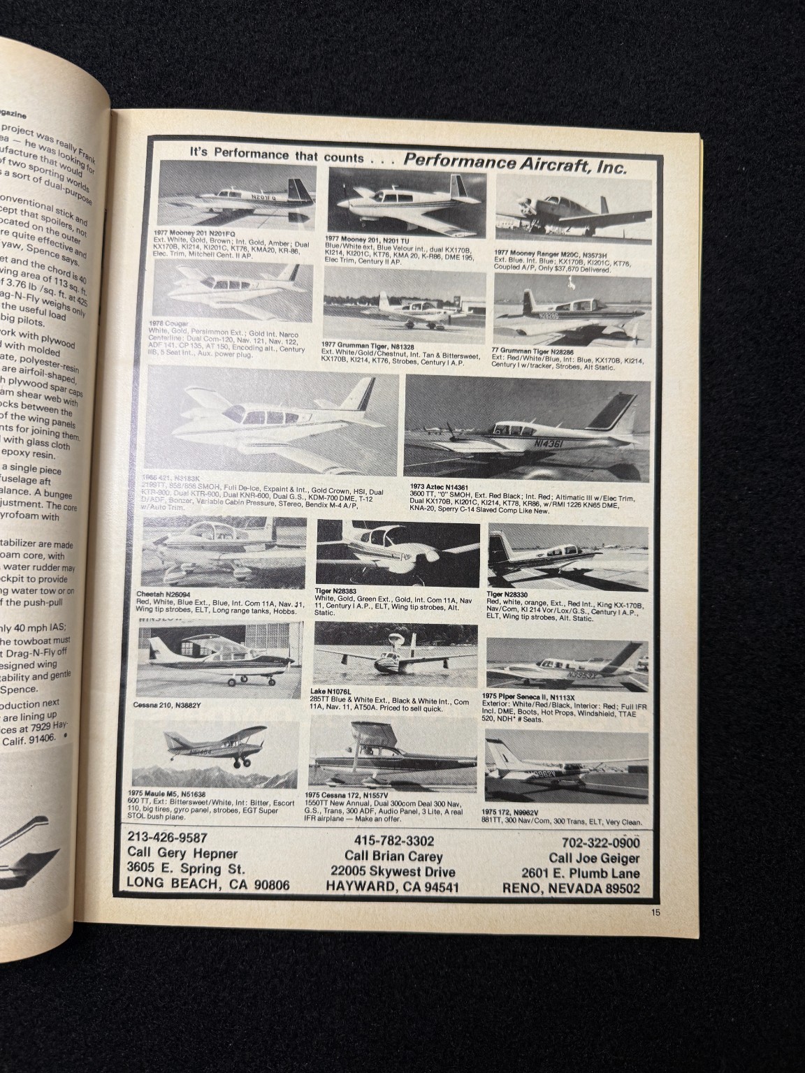 Plane & Pilot Magazine November 1977 Aviation Aircraft Mooney Stinson Vintage