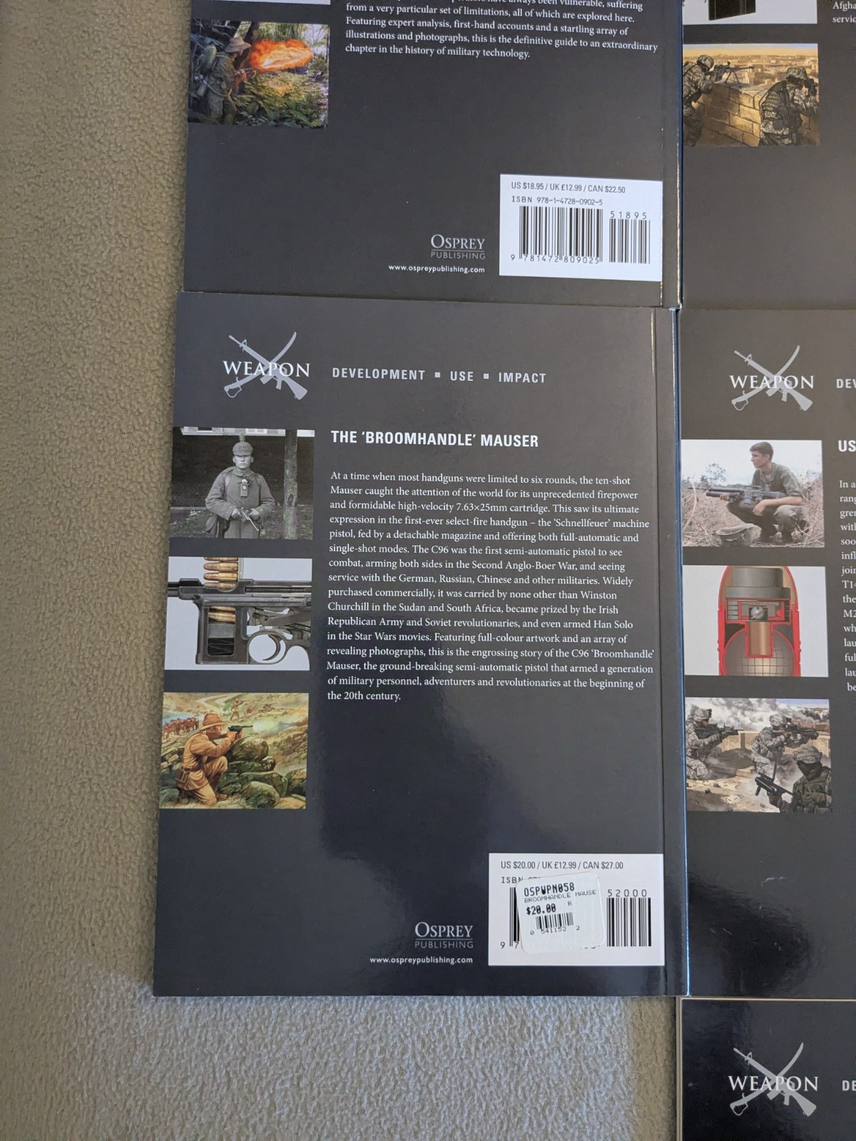 Lot of 10 Osprey WEAPONS series Illustrated Military history book 26-58