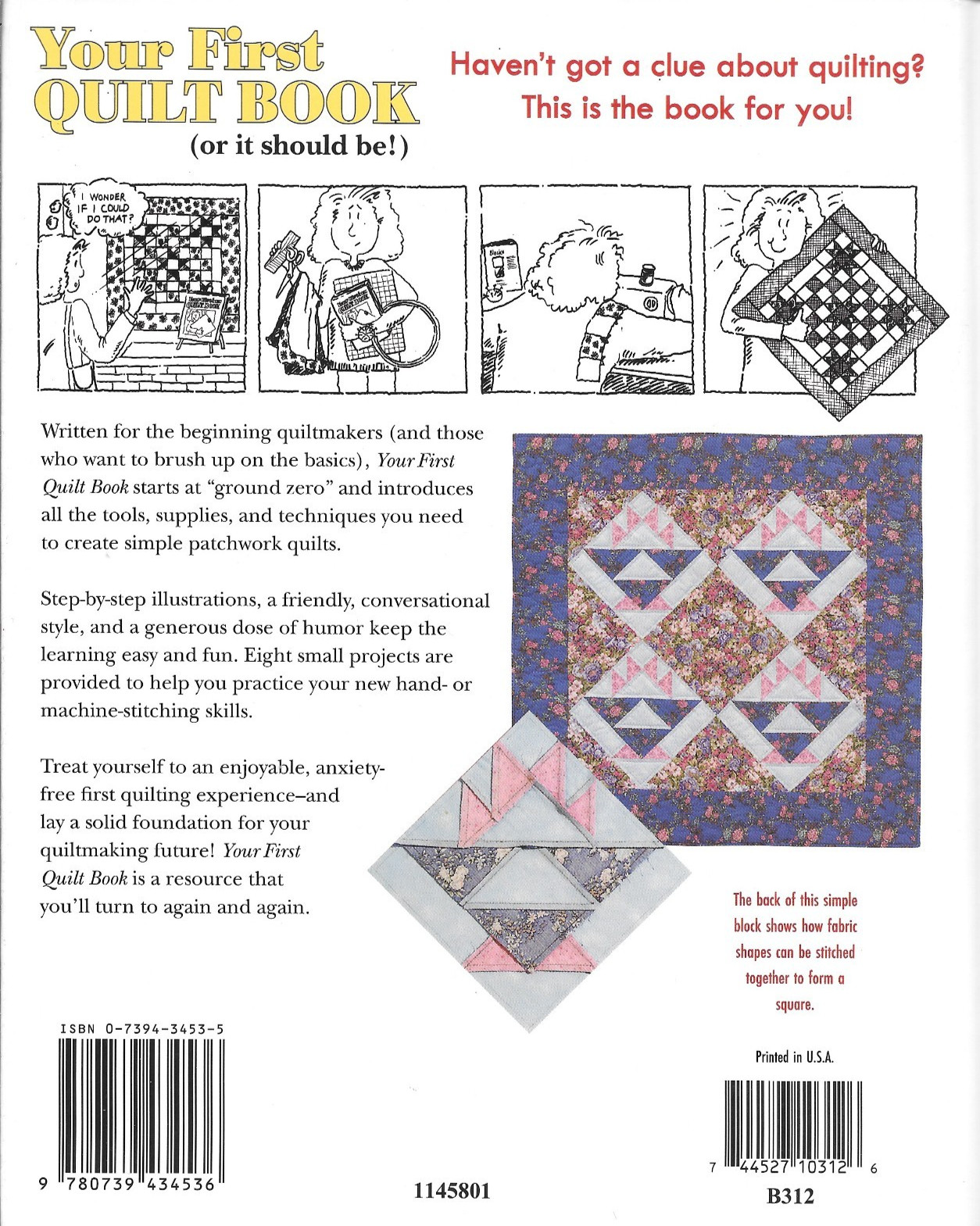 Your First Quilt Book by Carol Doak – 224 Pages Hardcover Book
