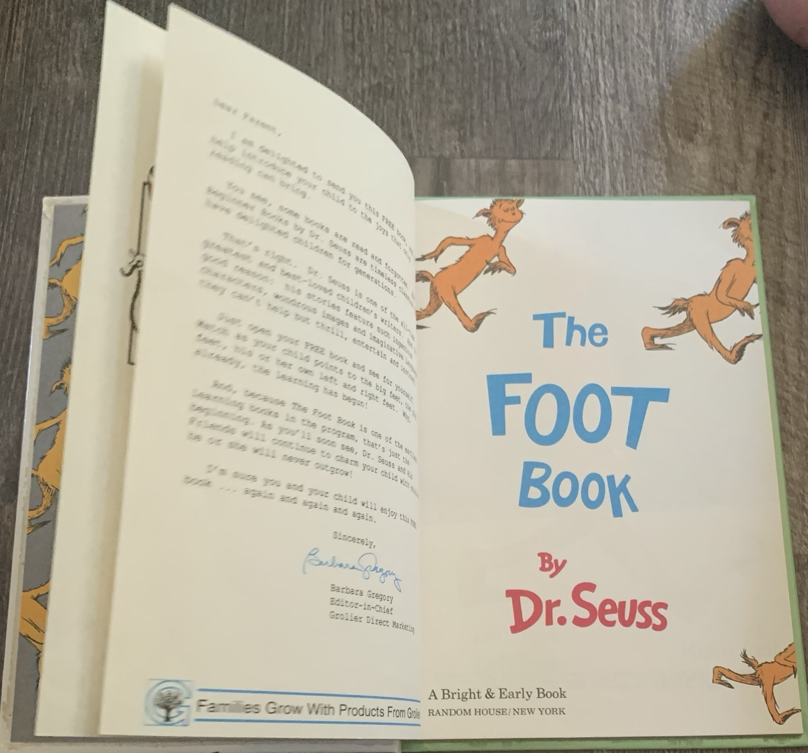 The Foot Book By Dr. Seuss 1968 Grolier Book Club Edition GOOD Condition Bright!