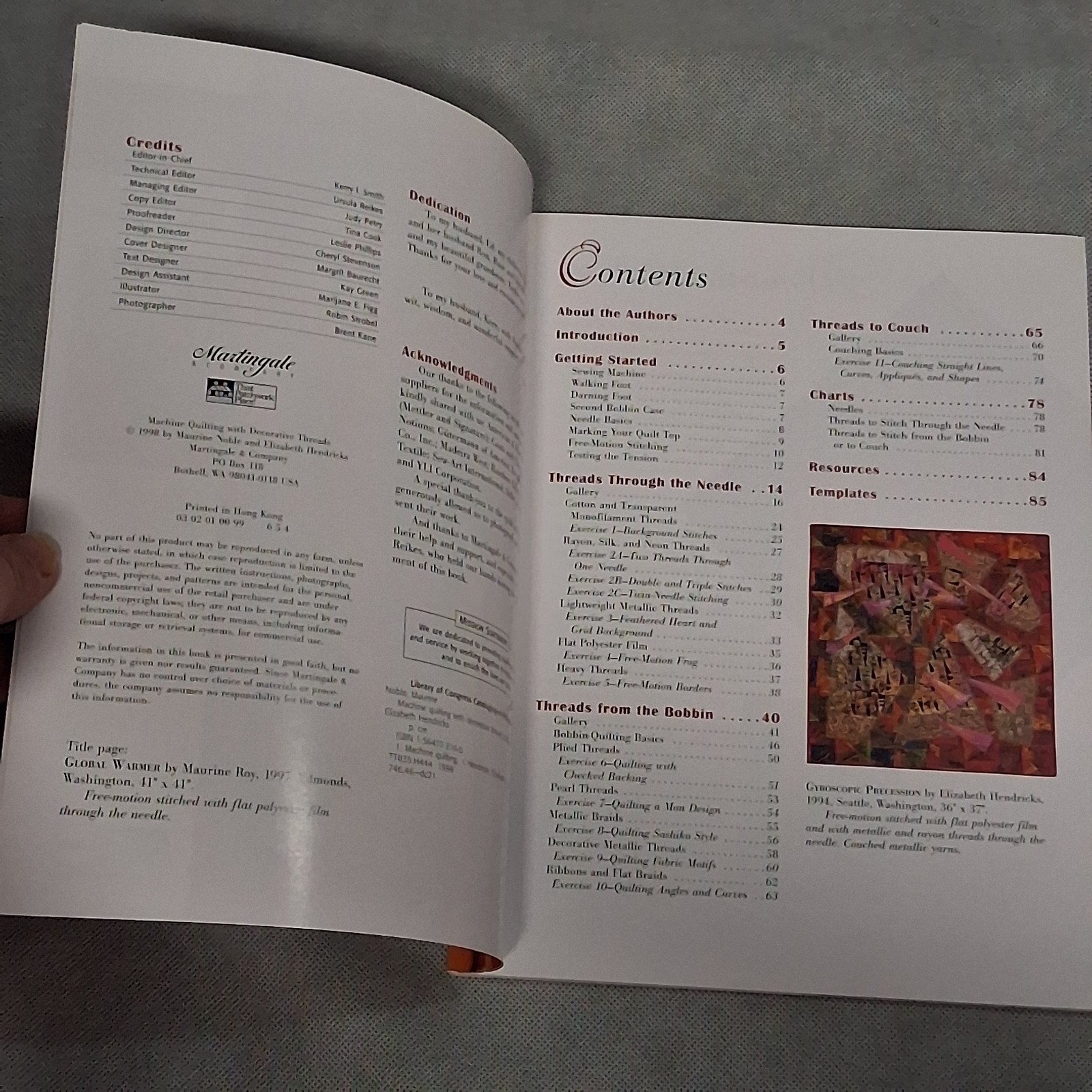 Machine Quilting with Decorative Threads by Noble and Hendricks 88 Pages