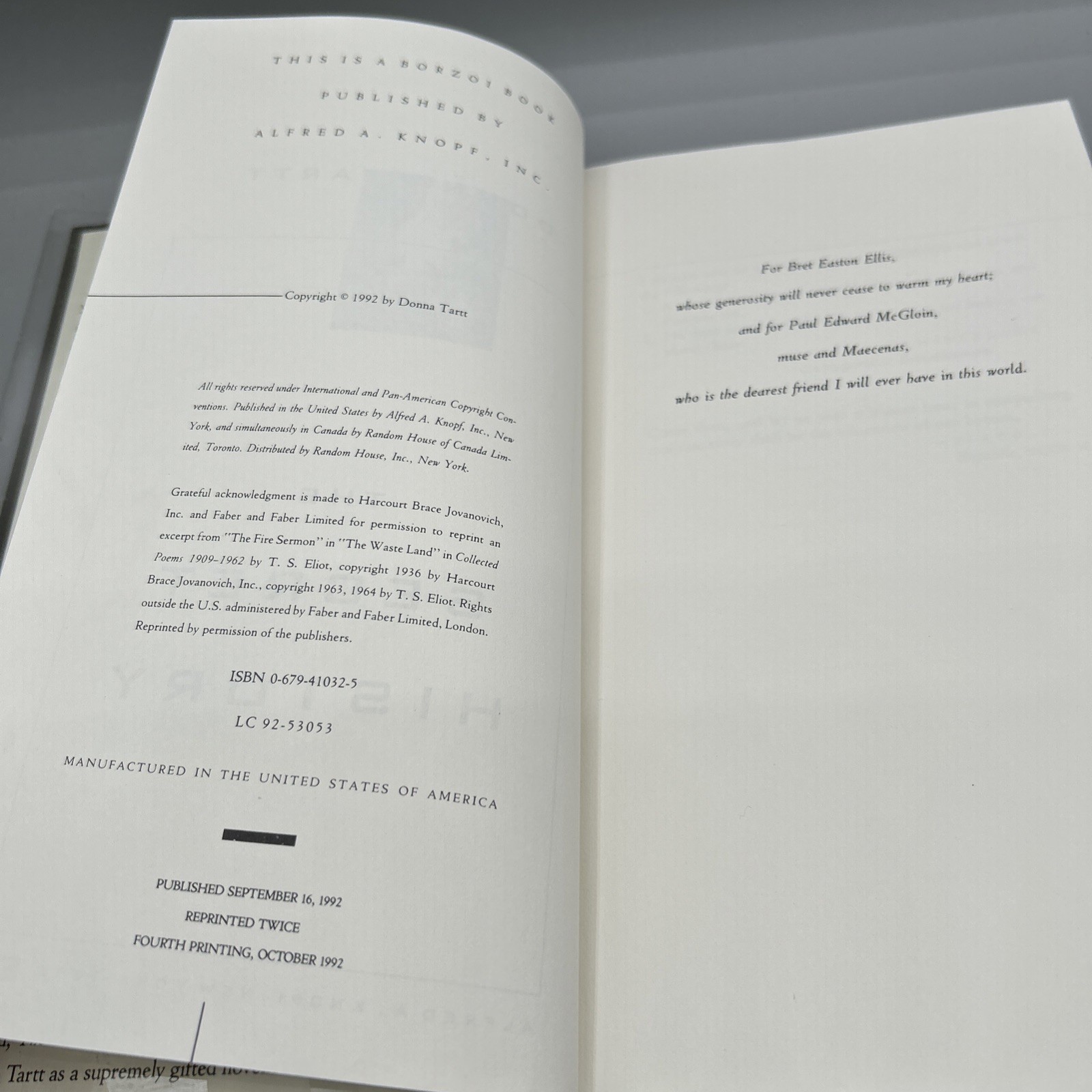 Secret History : A Novel by Donna Tartt (1992, Hardcover)