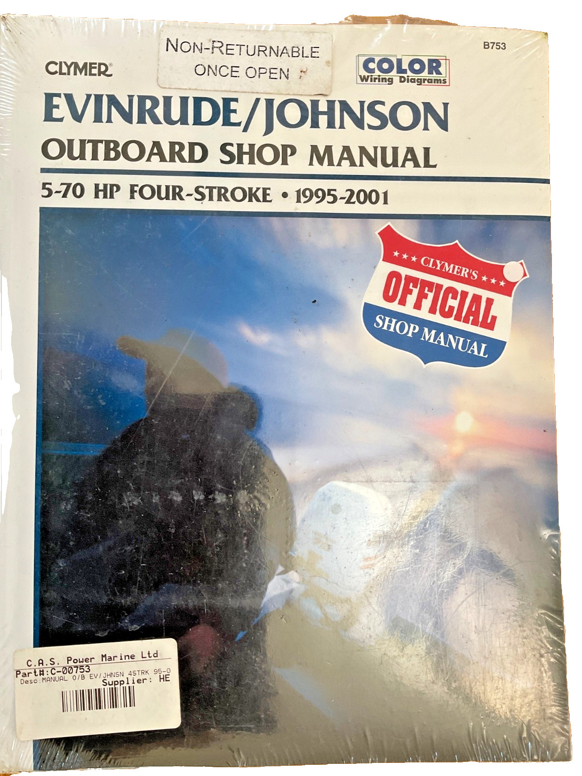 Clymer 1995.2001 Evinrude/Johnson Outboard Shop Manual 5-70HP 4-Stroke B753 NEW