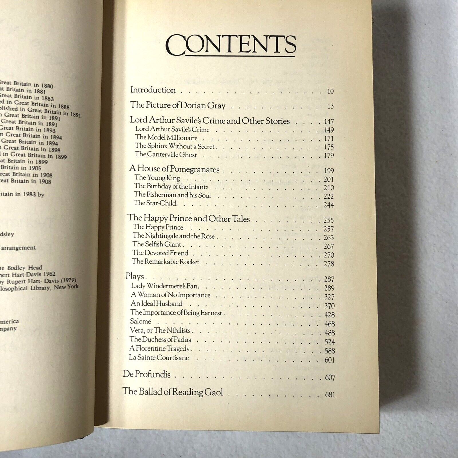 Oscar Wilde Treasury of World Masterpieces Complete & Unabridged 784 Pages, 1983