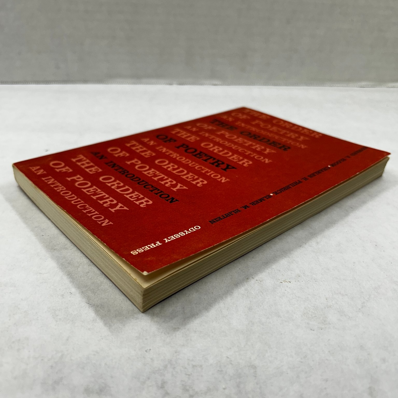 The Order of Poetry Bloom Philbrick Blistein 1961 First Printing