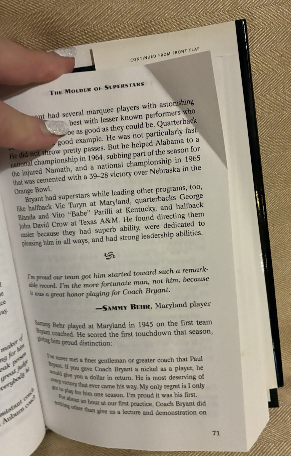 Paul Bear Bryant book I Rememer by Al Browning 2001 ,-306 pages