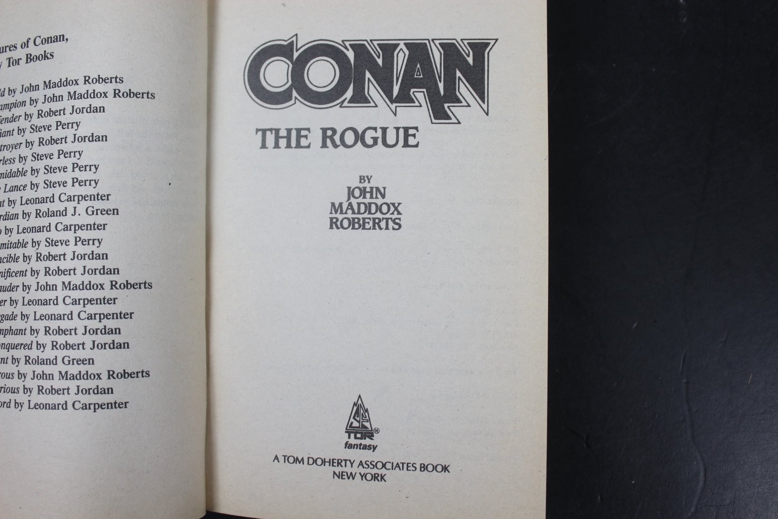 Conan The Rogue John Maddox Roberts 1992 First Mass Market Printing Tor Fantasy