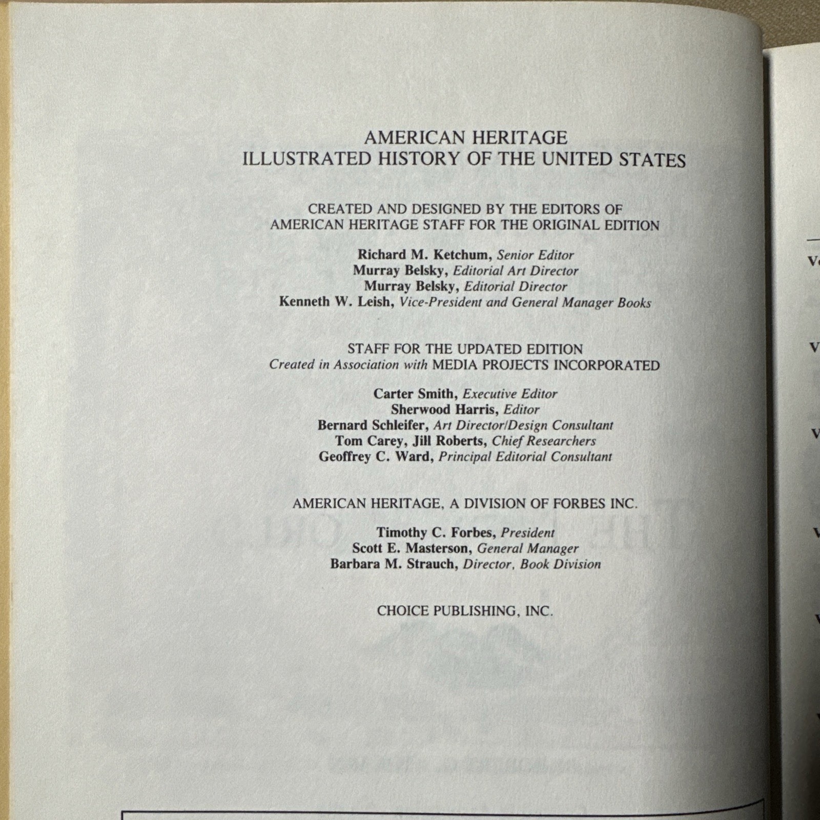 American Heritage Illustrated History of the U.S., Vol. 1: The New World, HC ’88