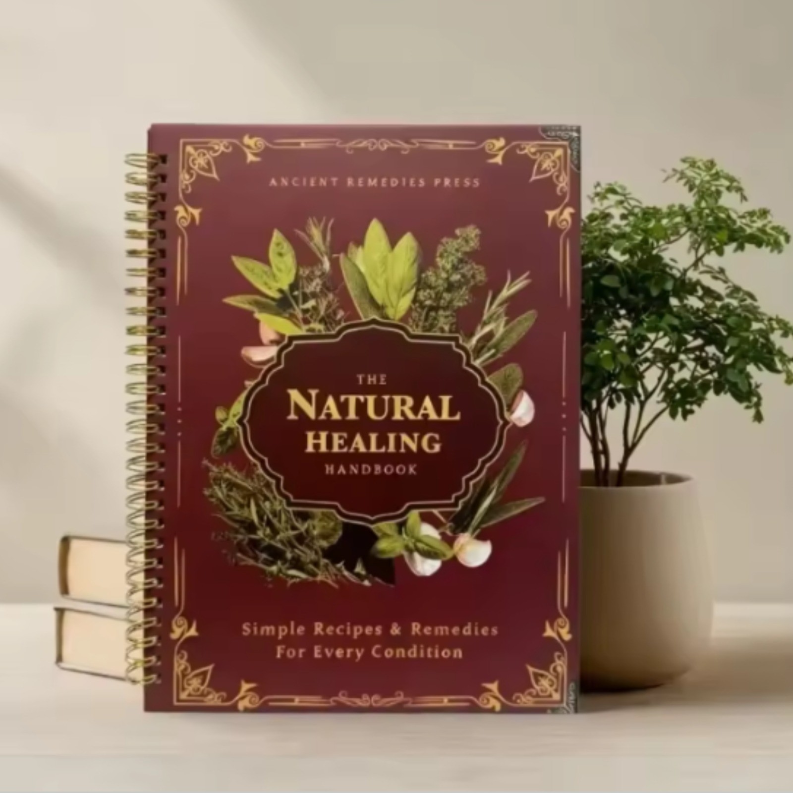 The Natural Healing Handbook, Spiral-Bound Guide for Herbal Remedies and Natural