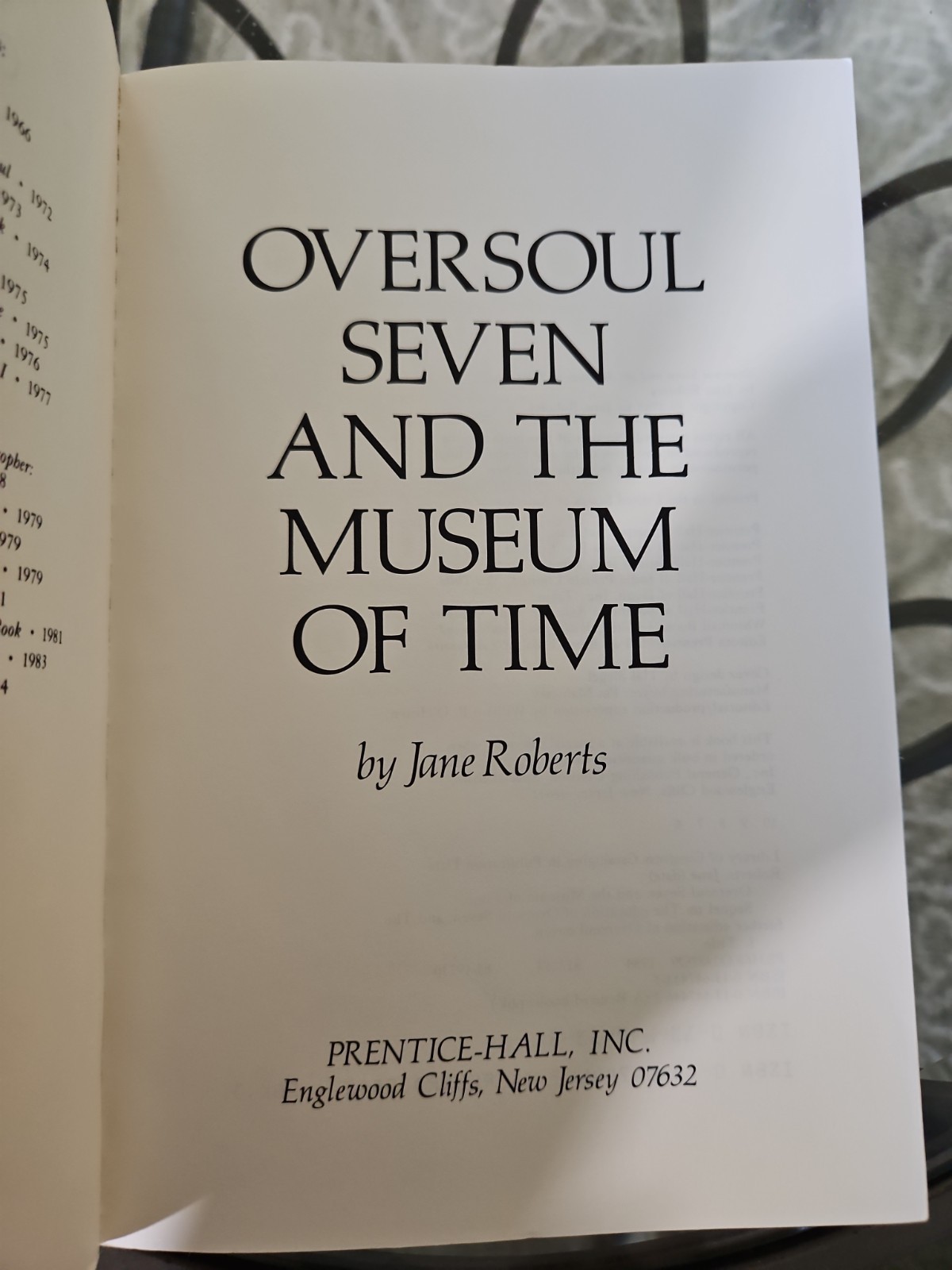 OVERSOUL SEVEN AND THE MUSEUM OF TIME By Jane Roberts *Excellent Condition*